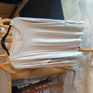 Gray white stripes 2x top long sleeve